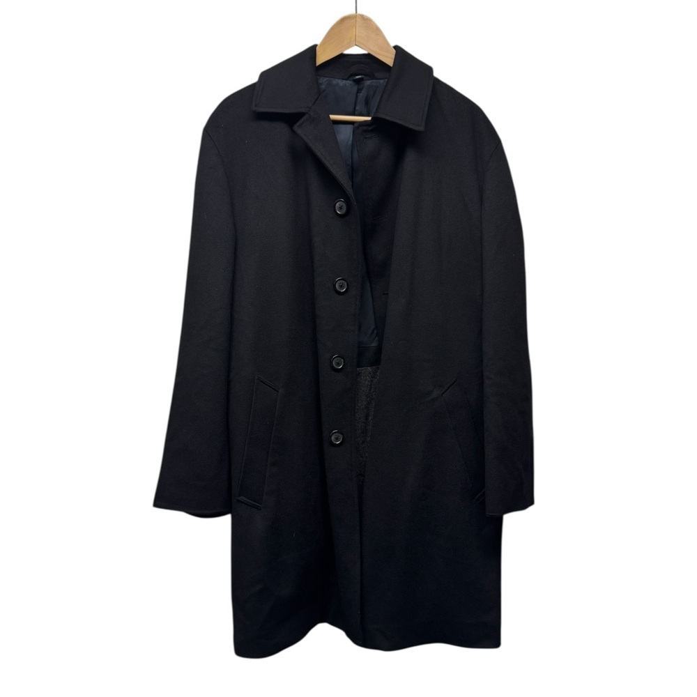 Men's Black Wool Overcoat Italian Wool Turnbury 38R